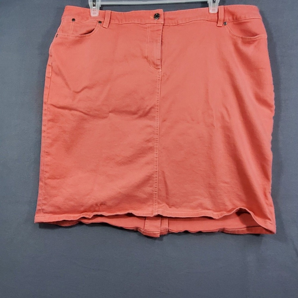 Talbots Mini Skirt Womens Size 20W Orange Cotton Spandex Mix